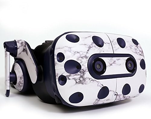עור אדיסקינס תואם אוזניות HTC Vive Pro VR - צבעי מים לבן | כיסוי עטיפת מדבקות ויניל מגן, עמיד וייחודי
